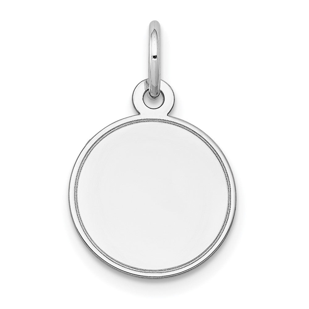 14k White Gold Plain .013 Gauge Round Engravable Disc Charm