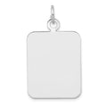 14k White Gold Plain .027 Gauge Rectangular Engravable Disc Charm