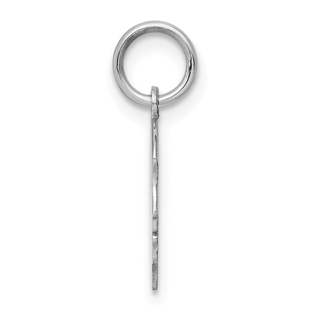 14k White Plain Small.013 Depth Facing Right Engravable Girl Charm