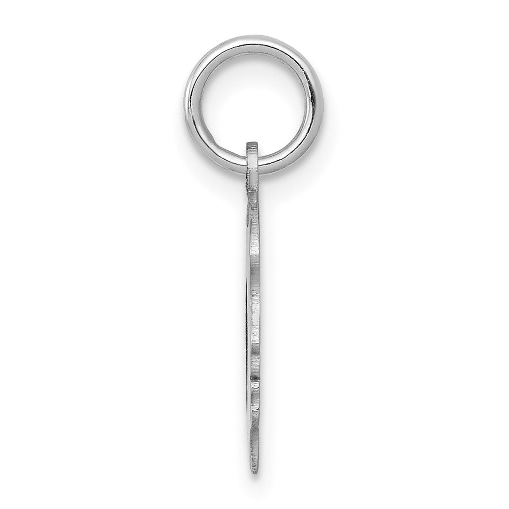 14k White Plain Small.027 Depth Facing Left Engravable Girl Charm