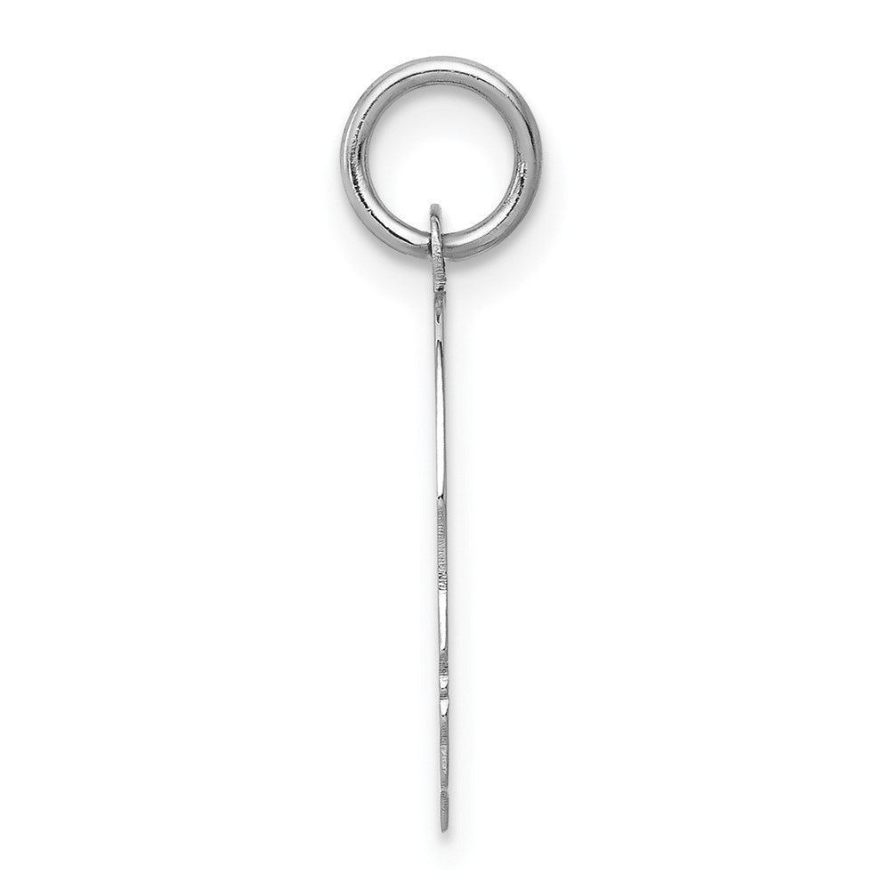 14k White Plain Medium.018 Depth Facing Right Engravable Boy Charm