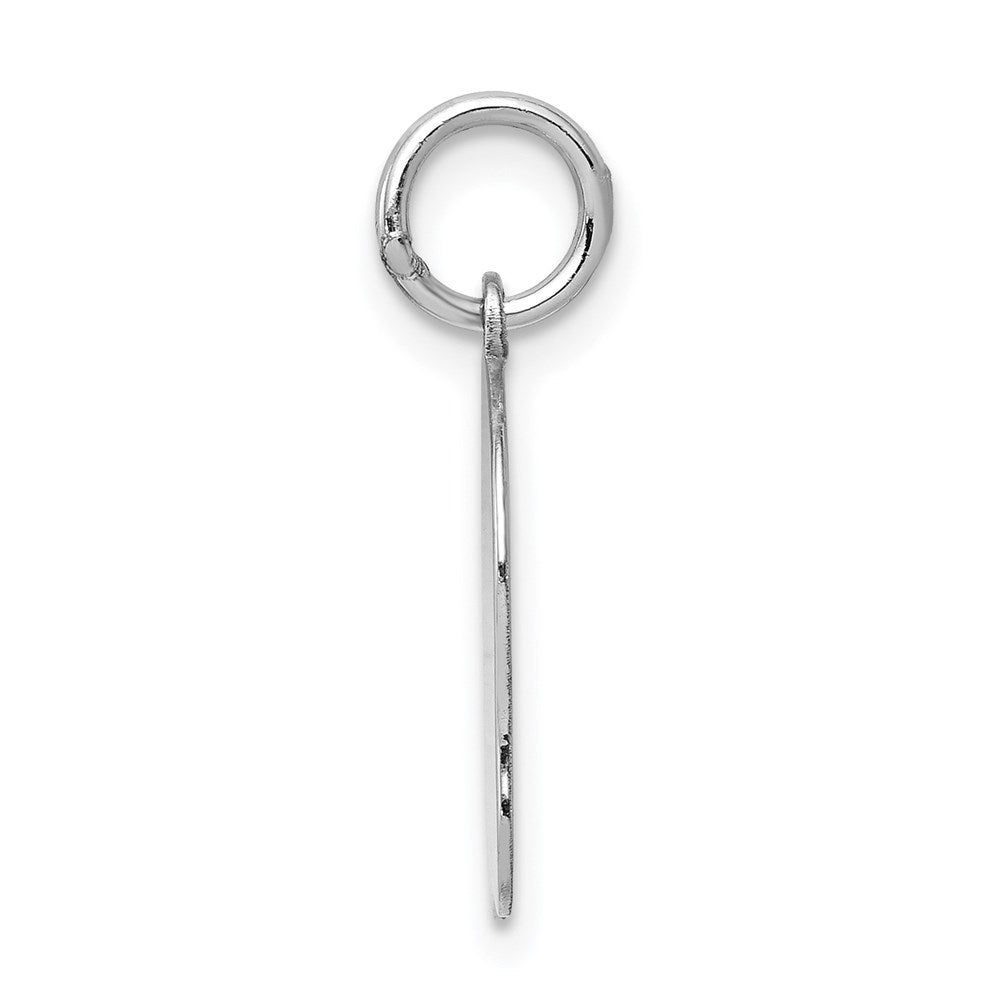 14k White Plain Medium.035 Depth Facing Left Engravable Girl Charm