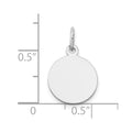 14K White Gold Round Disc Charm