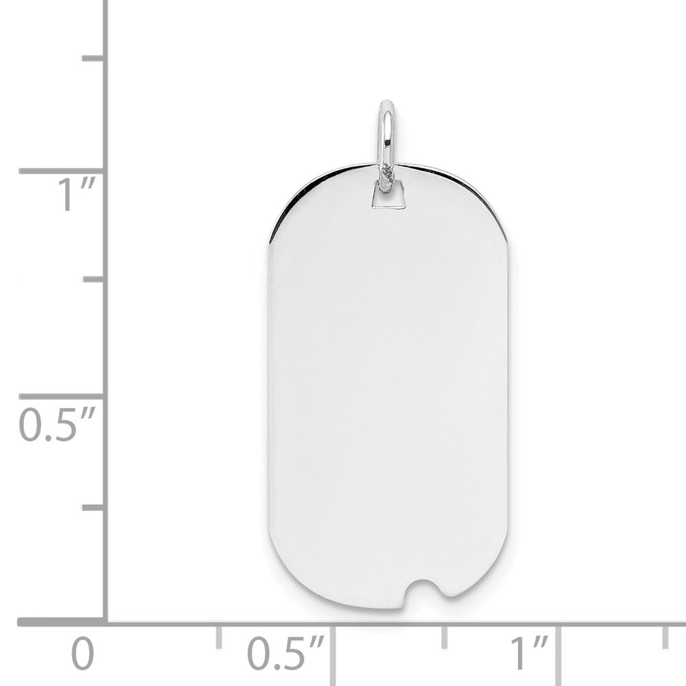 14k White Gold Plain .018 Gauge Engravable Dog Tag w/Notch Disc