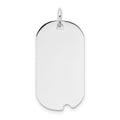 14k White Gold Plain .011 Gauge Engravable Dog Tag w/Notch Disc