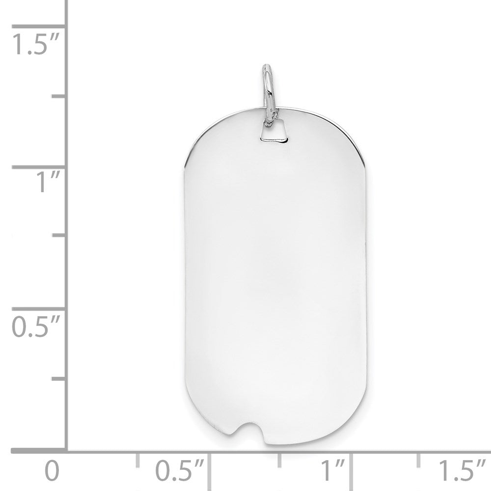 14k White Gold Plain .013 Gauge Engravable Dog Tag w/Notch Disc