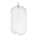 14k White Gold Plain .013 Gauge Engravable Dog Tag w/Notch Disc