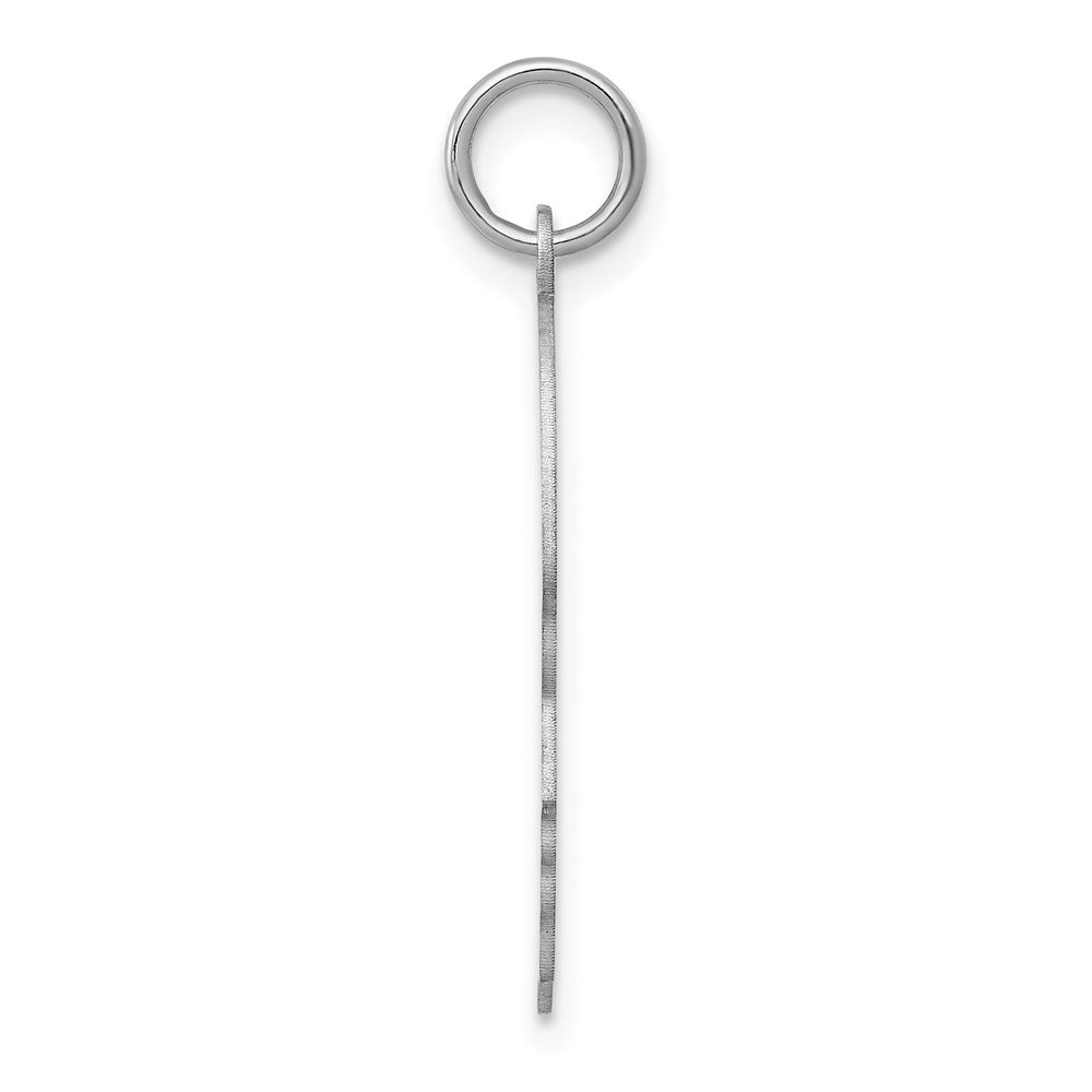 14k White Plain Medium.009 Depth Facing Right Engravable Boy Charm