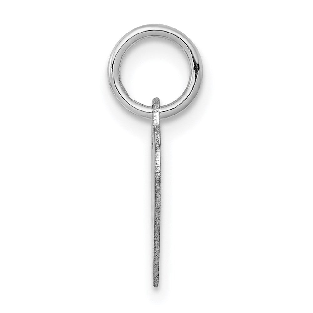 14K White Gold Heart Disc Charm