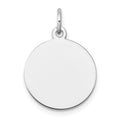 14k White Gold Plain .018 Gauge Circular Engravable Disc Charm