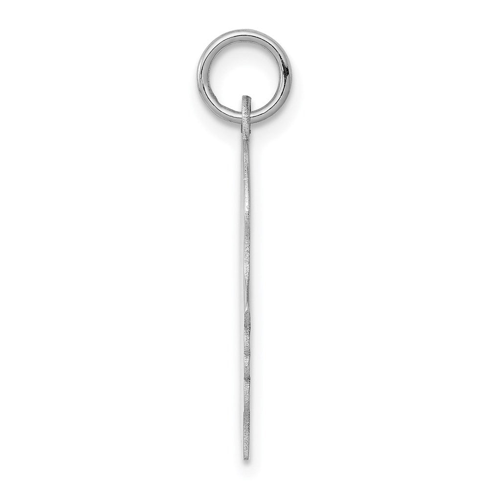 14k White Plain Medium.013 Depth Facing Right Engravable Girl Charm