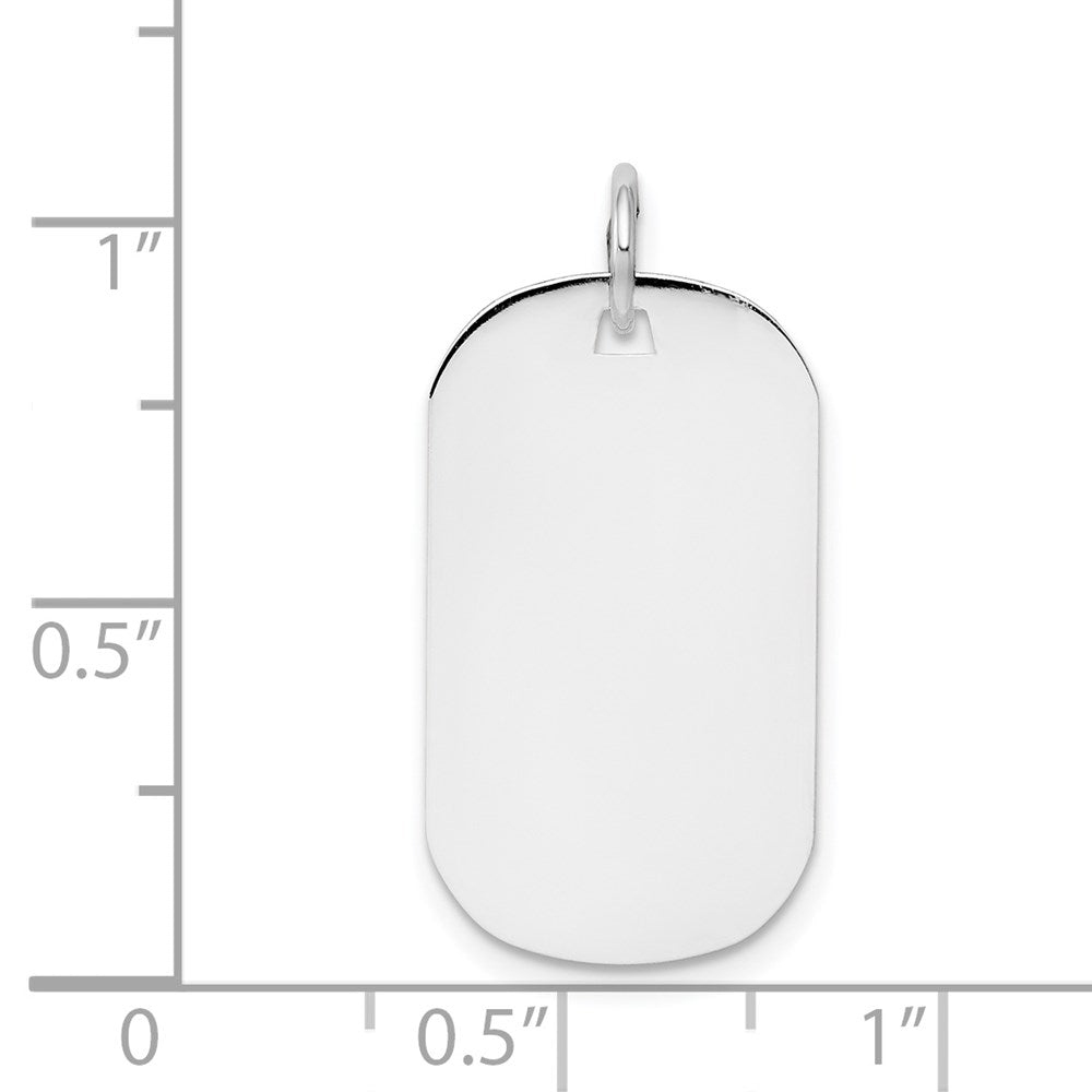 14k White Gold Plain .011 Gauge Engraveable Dog Tag Disc Charm