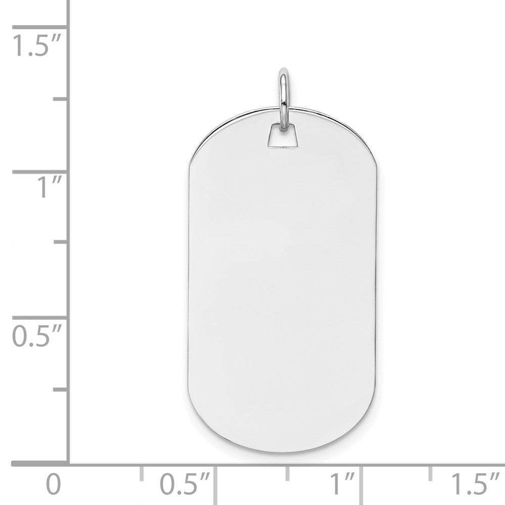 14k White Gold Plain .018 Gauge Engraveable Dog Tag Disc Charm