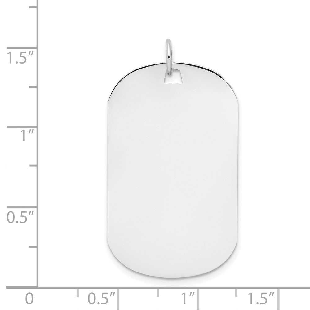 14k White Gold Plain .027 Gauge Engraveable Dog Tag Disc Charm