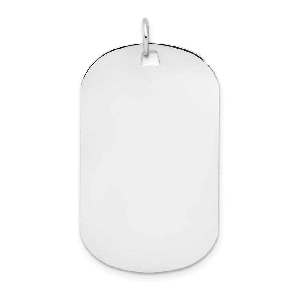14k White Gold Plain .035 Gauge Engraveable Dog Tag Disc Charm