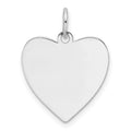 14k White Gold Plain .018 Gauge Engravable Heart Charm