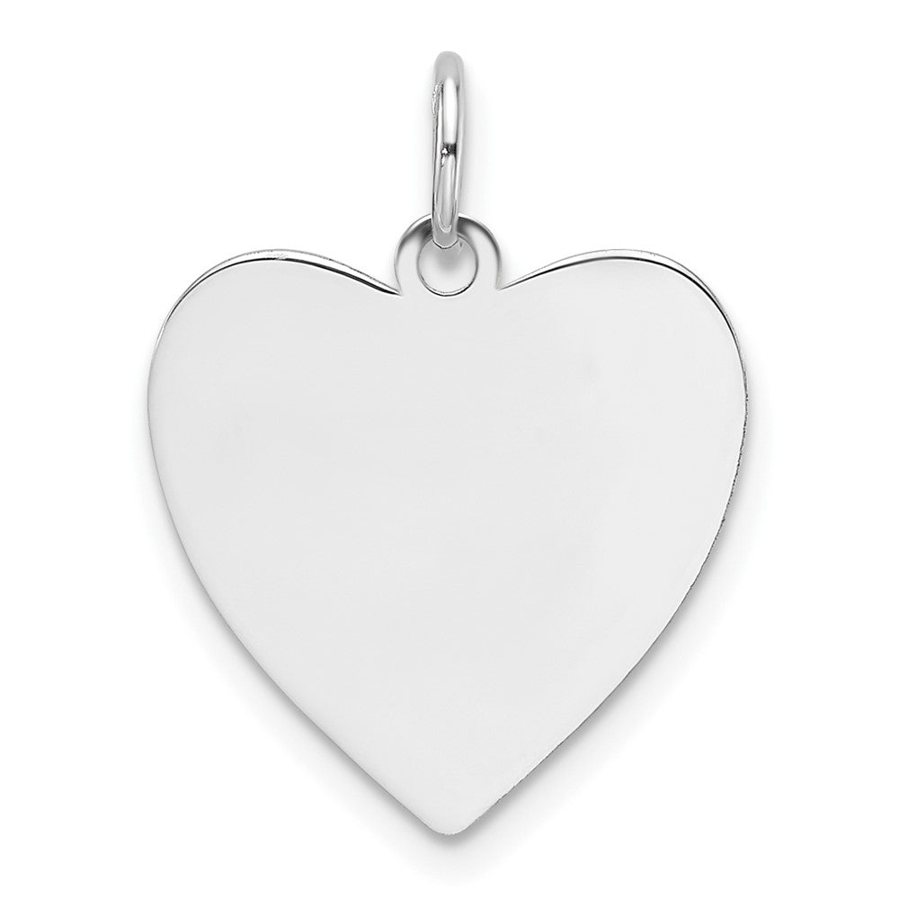 14k White Gold Plain .018 Gauge Engravable Heart Charm