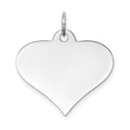 14k White Gold Plain .027 Gauge Engraveable Heart Disc Charm