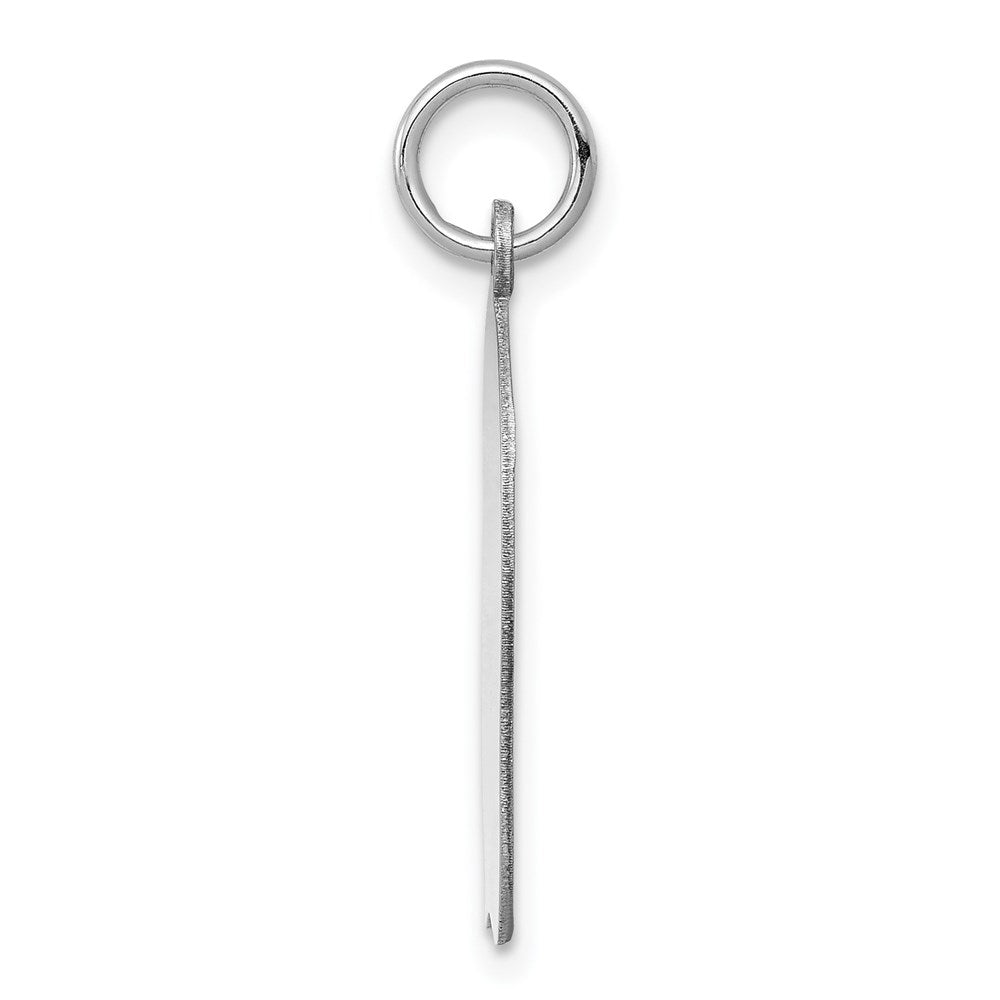 14k White Plain Medium.027 Depth Facing Left Engravable Girl Charm
