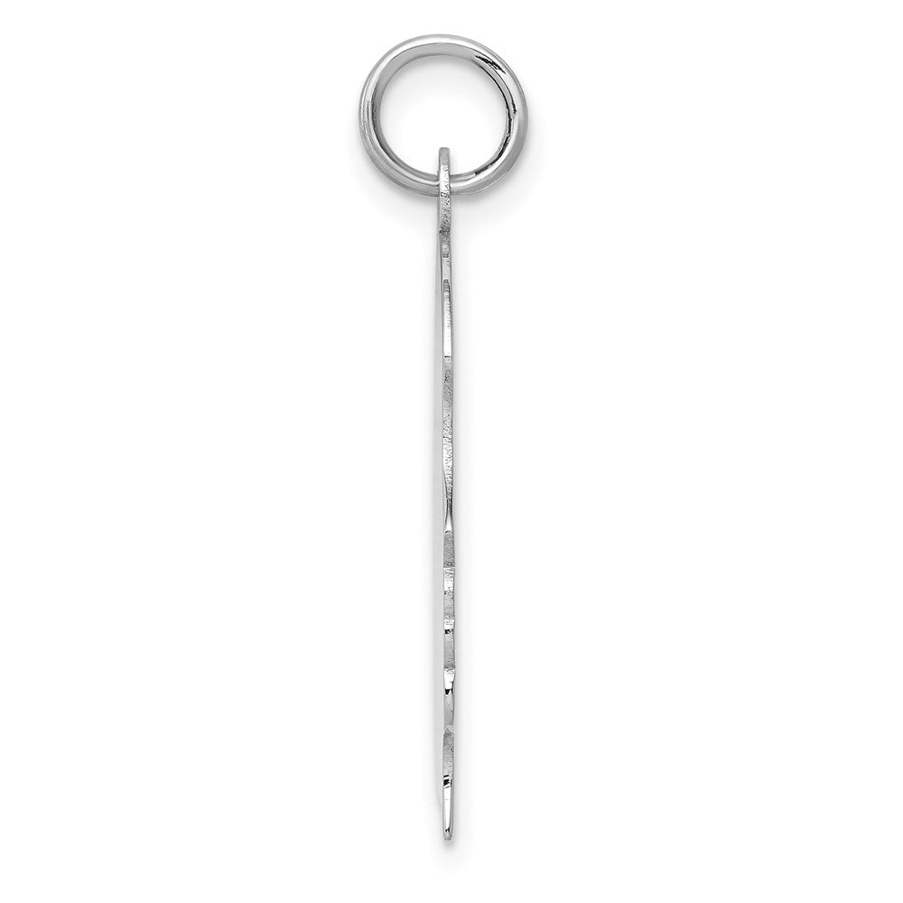 14k White Plain Large.018 Depth Facing Right Engravable Girl Charm