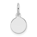 14k White Gold Plain .013 Gauge Round Engravable Disc Charm