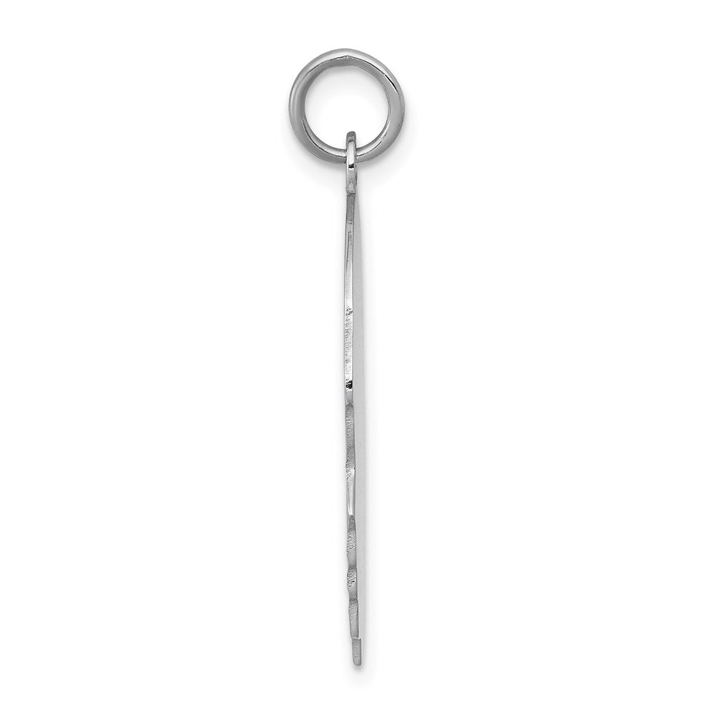14k White Plain Large.011 Depth Facing Left Engravable Boy Charm