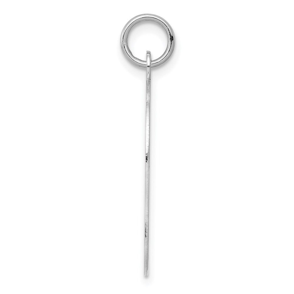 14k White Plain Large.013 Depth Facing Left Engravable Girl Charm