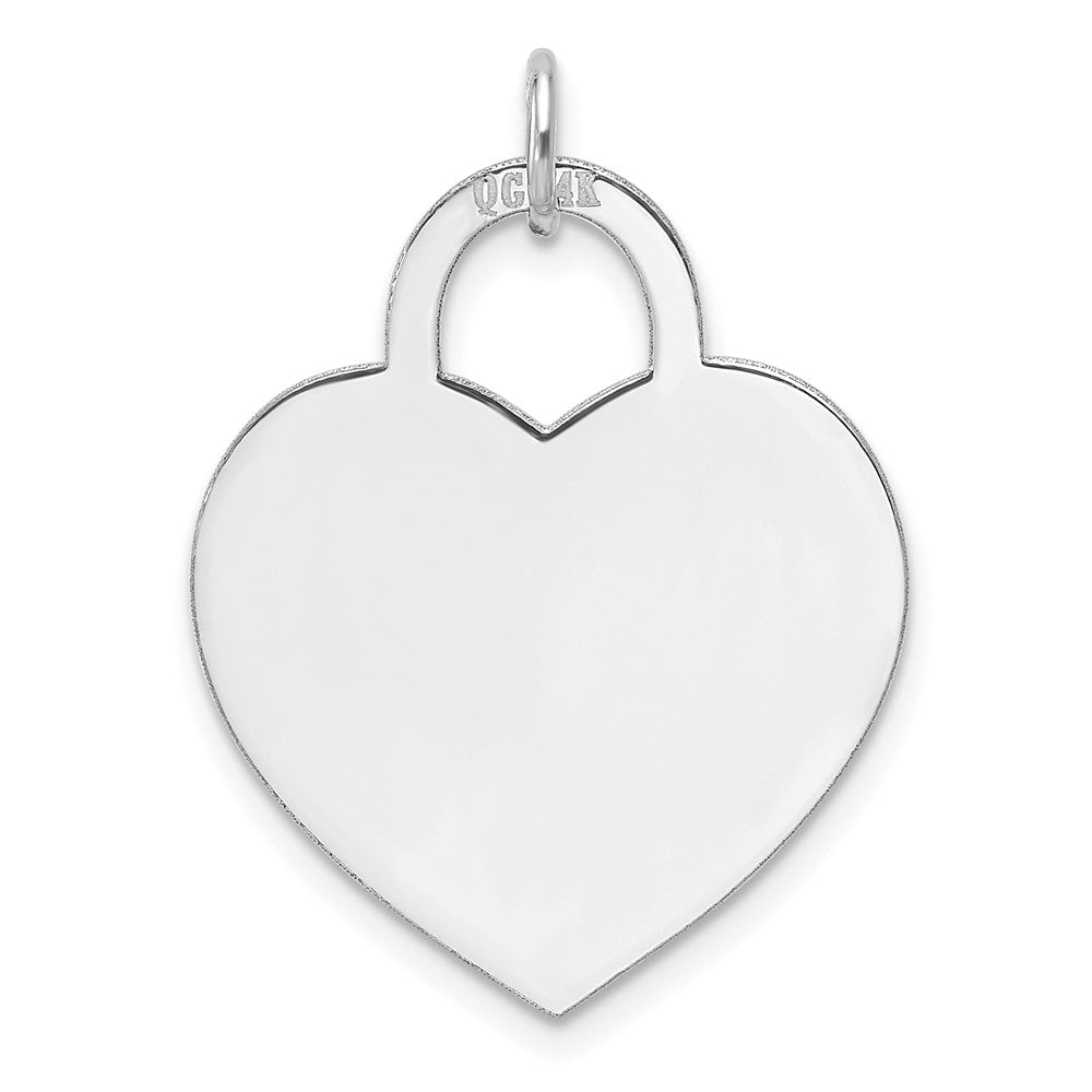14k White Gold Large Engravable Heart