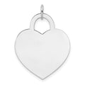14k White Gold Large Engravable Heart