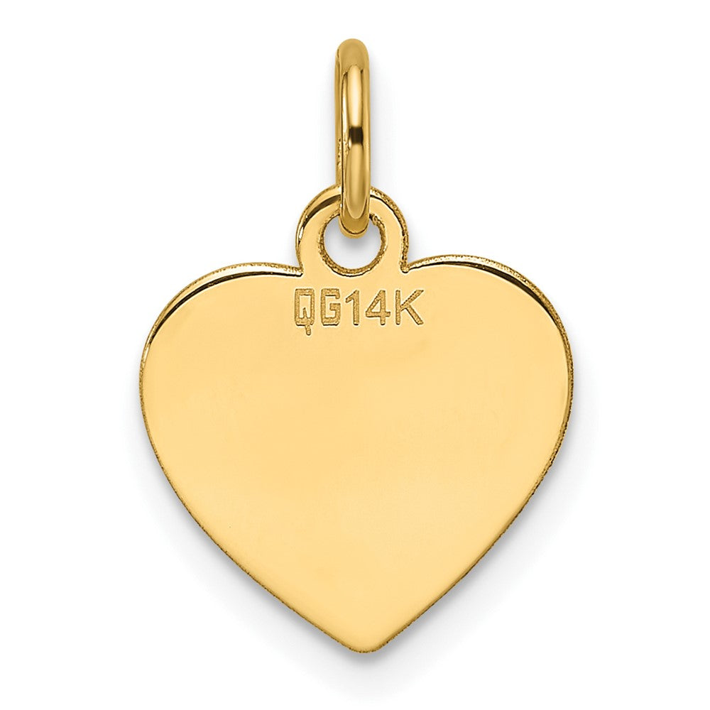 14k White Gold Plain .013 Gauge Engravable Heart Charm