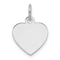 14k White Gold Plain .018 Gauge Engravable Heart Charm