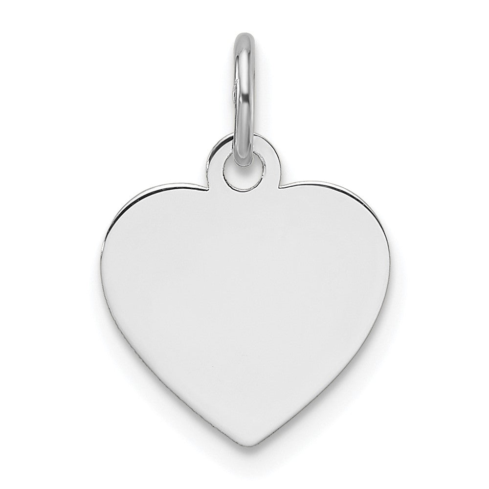 14k White Gold Plain .013 Gauge Engravable Heart Charm