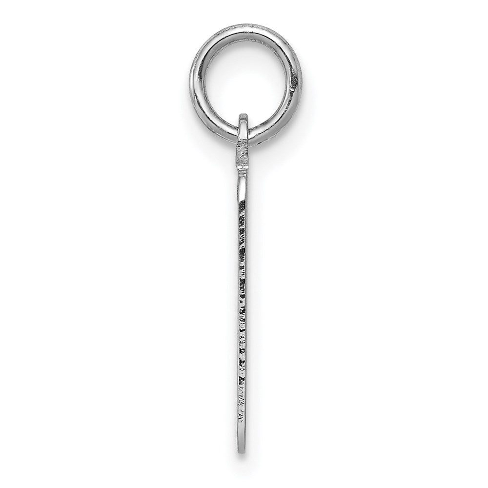 14k White Gold Plain .011 Gauge Rectangular Engravable Charm