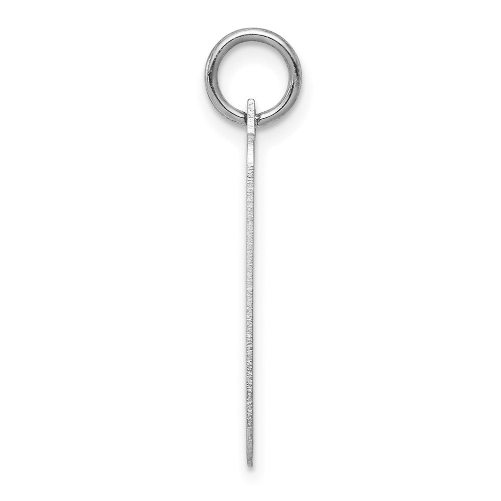 14k White Gold Plain .027 Gauge Rectangular Engravable Charm