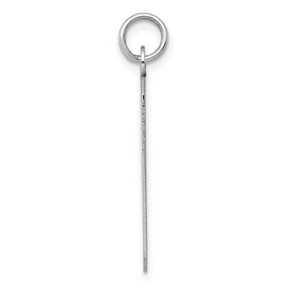 14k White Gold Plain .027 Gauge Rectangular Engravable Charm