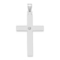 14k White Gold .03ct. Diamond Cross Pendant