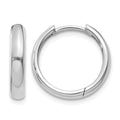 14k White Gold Round Hinged Hoop Earrings