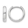 14k White Gold Round Hinged Hoop Earrings