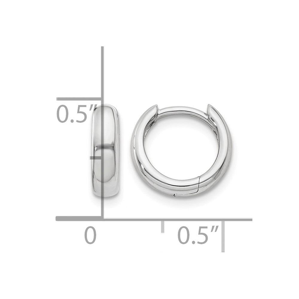 14k White Gold Round Hinged Hoop Earrings