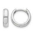 14k White Gold Round Hinged Hoop Earrings