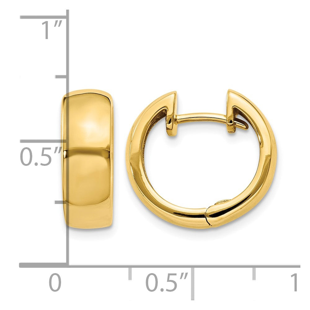 14k Round Hinged Hoop Earrings