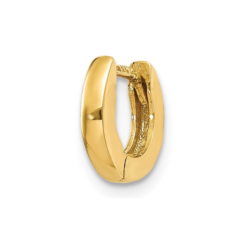 Single 14k Polished Round Hinged Hoop Earring