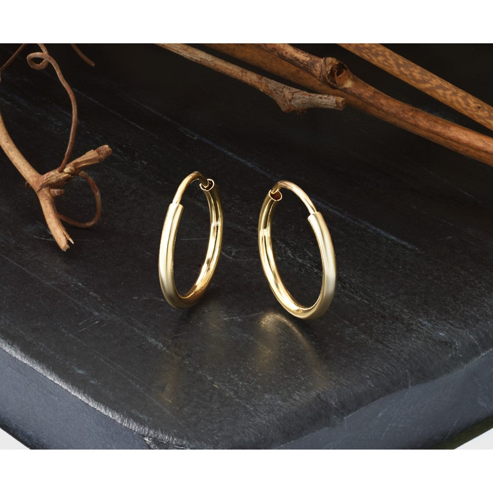 14k 1.5mm Polished Round Endless Hoop Earrings