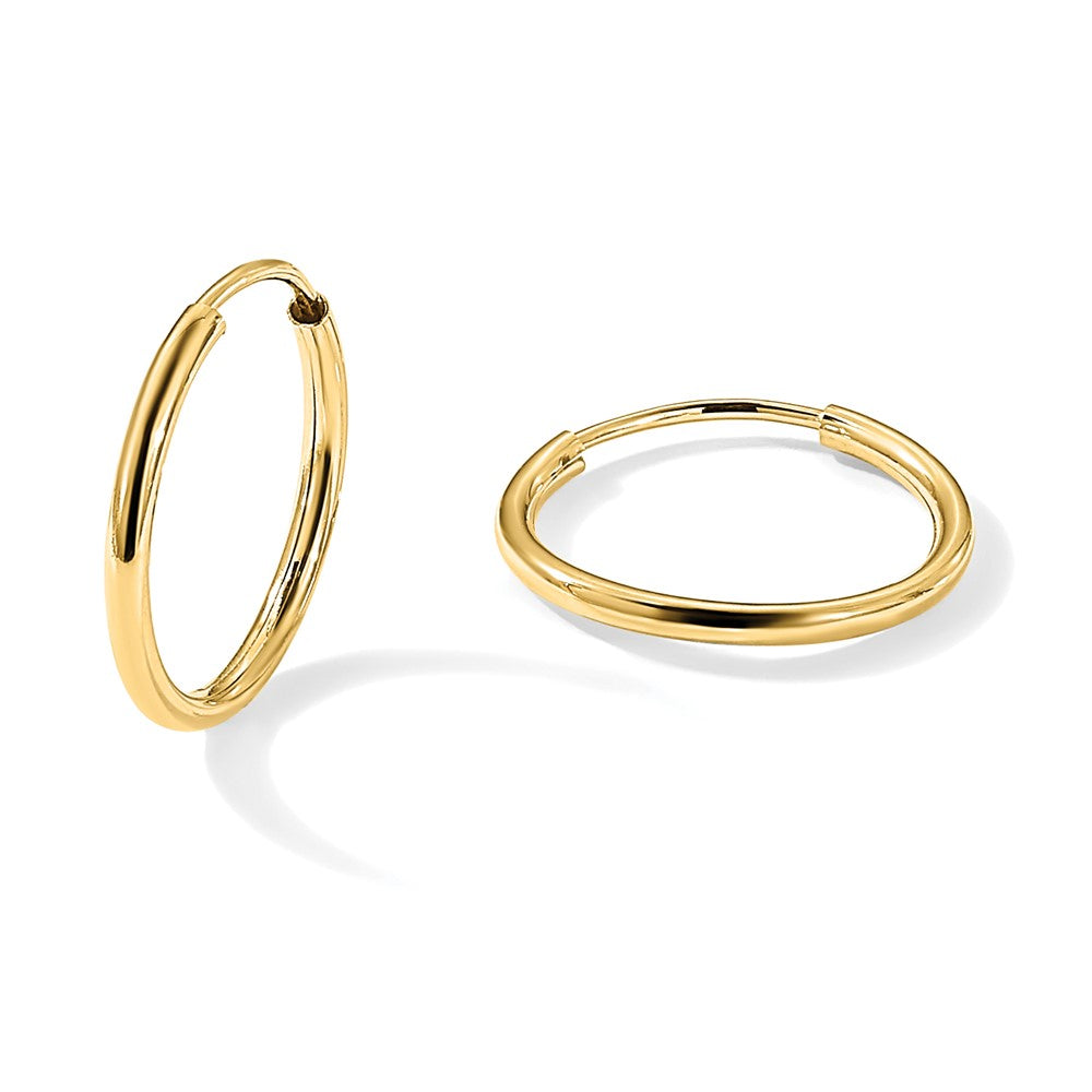 14k 1.5mm Polished Round Endless Hoop Earrings