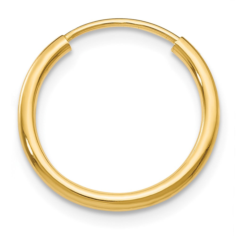 Single 14k 1.5mm Polished Round Endless Hoop Earring