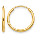 14k 1.5mm Polished Round Endless Hoop Earrings