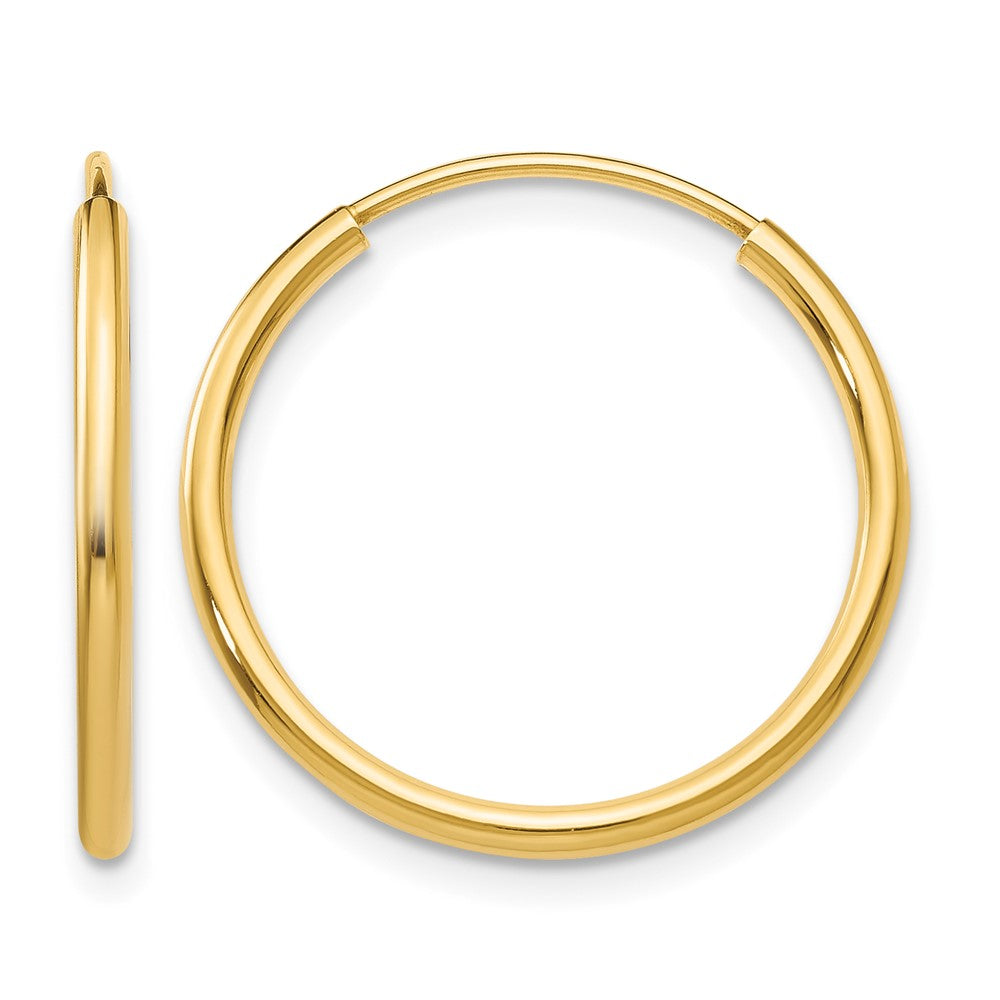 14k 1.5mm Polished Round Endless Hoop Earrings