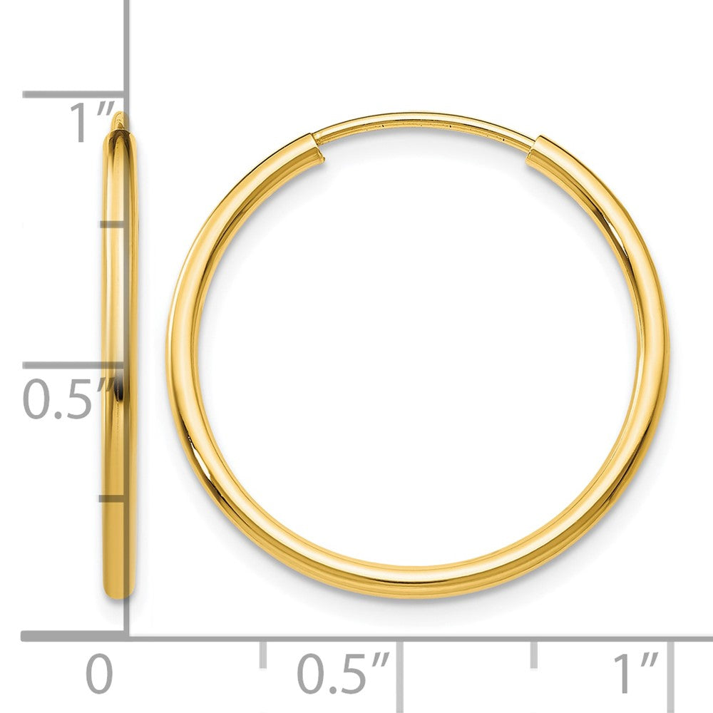 14k 1.5mm Polished Round Endless Hoop Earrings