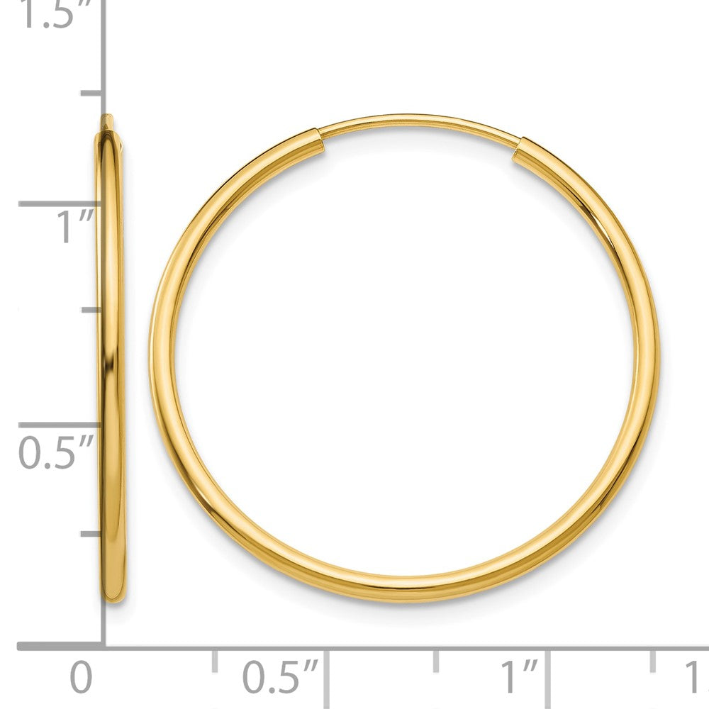 14k 1.5mm Polished Round Endless Hoop Earrings