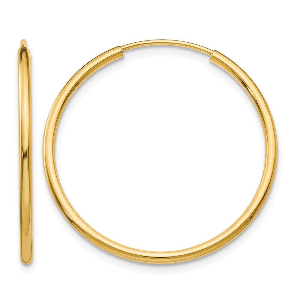14k 1.5mm Polished Round Endless Hoop Earrings